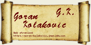 Goran Kolaković vizit kartica